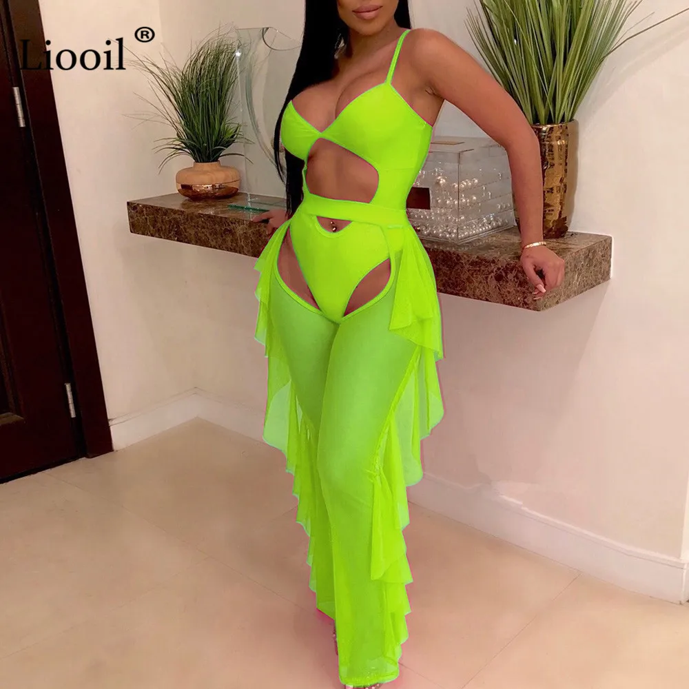 Liooil Mesh Two Piece Club Set Women 2019 Sexy Top And Pants V Neck Neon Green 2 Piece Ruffle Outfits Set Plus Size Matching Set
Liooil Mesh Two Piece Club Set Women 2019 Sexy Top And Pants V Neck Neon Green 2 Piece Ruffle Outfits Set Plus Size Matching Set