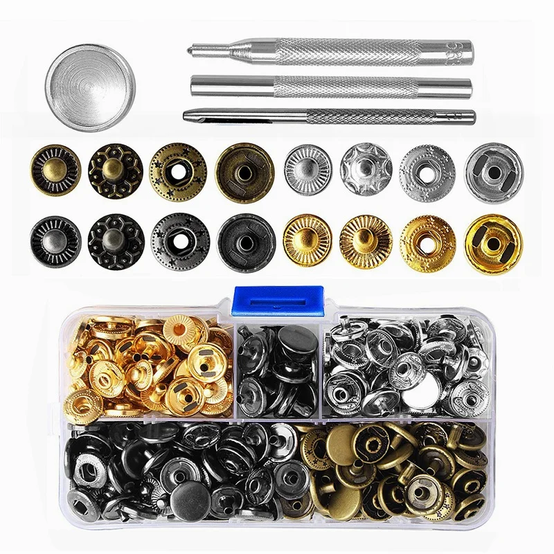 Four Colors Metal Snap Button Handcraft Tools Down Jacket Button DIY Leather Craft Rivets Replacement
Four Colors Metal Snap Button Handcraft Tools Down Jacket Button DIY Leather Craft Rivets Replacement