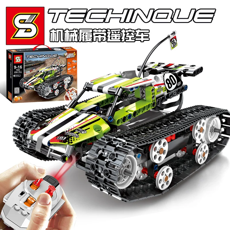 SY7003 430pcs 2in1 Technic RC Caterpillar Vehicles Building Block Compatible 42065 Bricks Toys For Children
SY7003 430pcs 2in1 Technic RC Caterpillar Vehicles Building Block Compatible 42065 Bricks Toys For Children