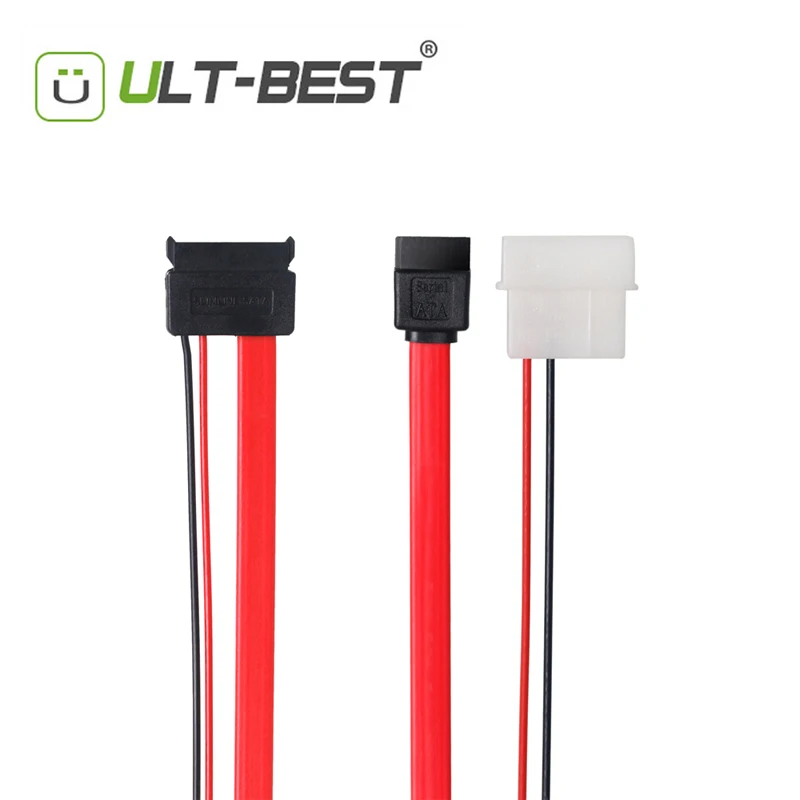 Тонкий разветвитель питания SATA к Molex IDE 4 контакта 7 + 6 контактов 30 см|Компьютерные