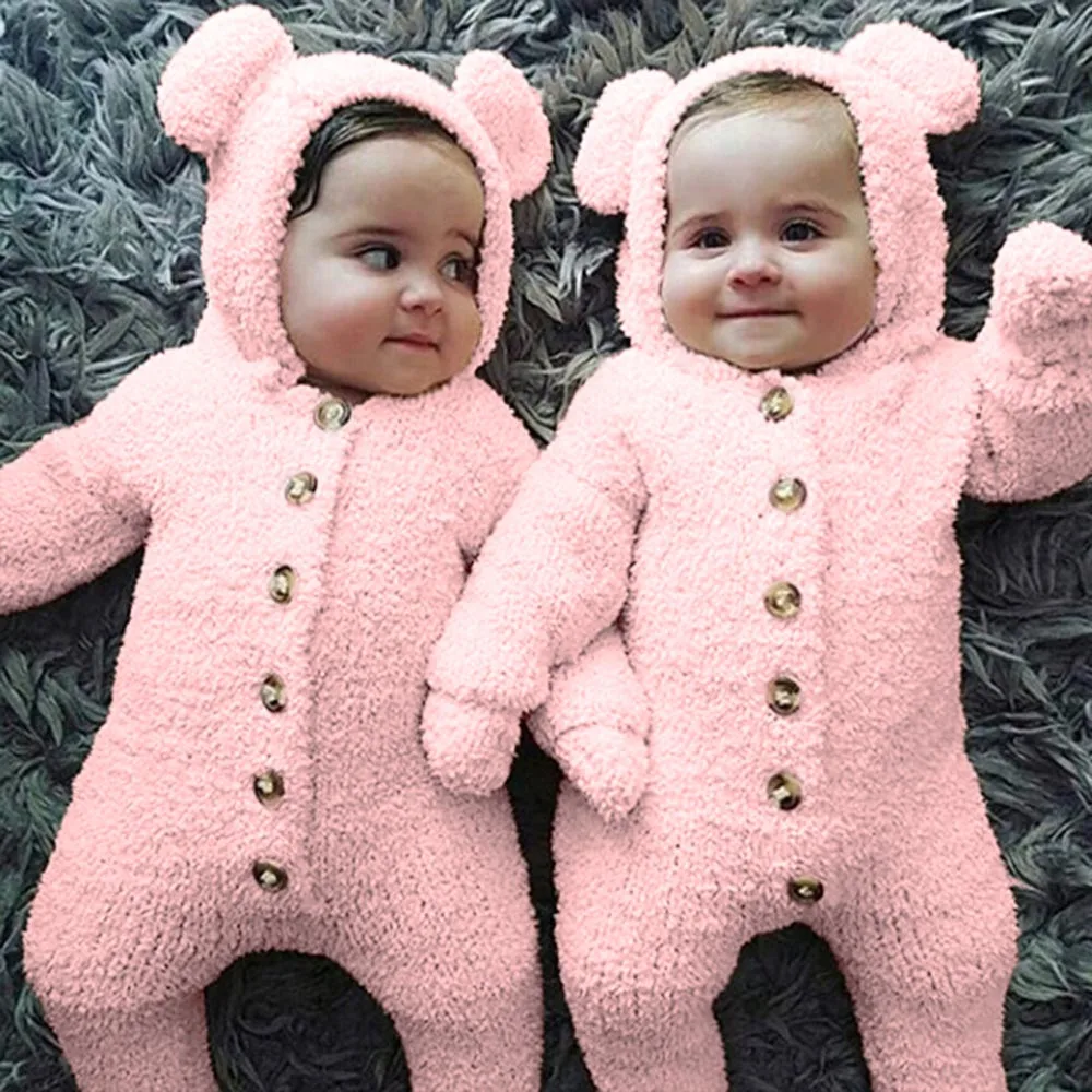 Winter Newborn Baby Romper For Girls Boys Ears Hoodie Toddler Jumpsuit Warm Botton Long Sleeve Coat Clothes Outfits Romper 2019
Winter Newborn Baby Romper For Girls Boys Ears Hoodie Toddler Jumpsuit Warm Botton Long Sleeve Coat Clothes Outfits Romper 2019
