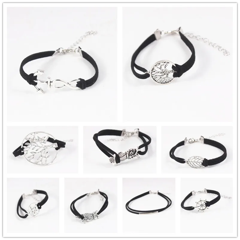 Hot Multilayer Tree of Life Leather Charm Bracelets Bangle Black Rope chain Leaf Owl Infinite Anchor Jewelry For Men And Women 
Hot Multilayer Tree of Life Leather Charm Bracelets Bangle Black Rope chain Leaf Owl Infinite Anchor Jewelry For Men And Women