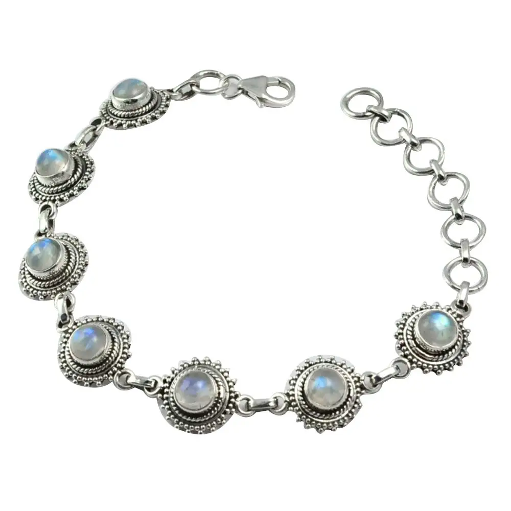 NiaoZaiFei YunZaiKan Genuine Rainbow Moonstone Bracelet 925 Sterling Silver, 20.5 cm, 2SBR0020
NiaoZaiFei YunZaiKan Genuine Rainbow Moonstone Bracelet 925 Sterling Silver, 20.5 cm, 2SBR0020