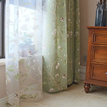 American Country Curtain Garden Green Window Curtains For Living Room Birds Printed Voile Bedroom Blackout Drapes Fabric 145&30
American Country Curtain Garden Green Window Curtains For Living Room Birds Printed Voile Bedroom Blackout Drapes Fabric 145&30