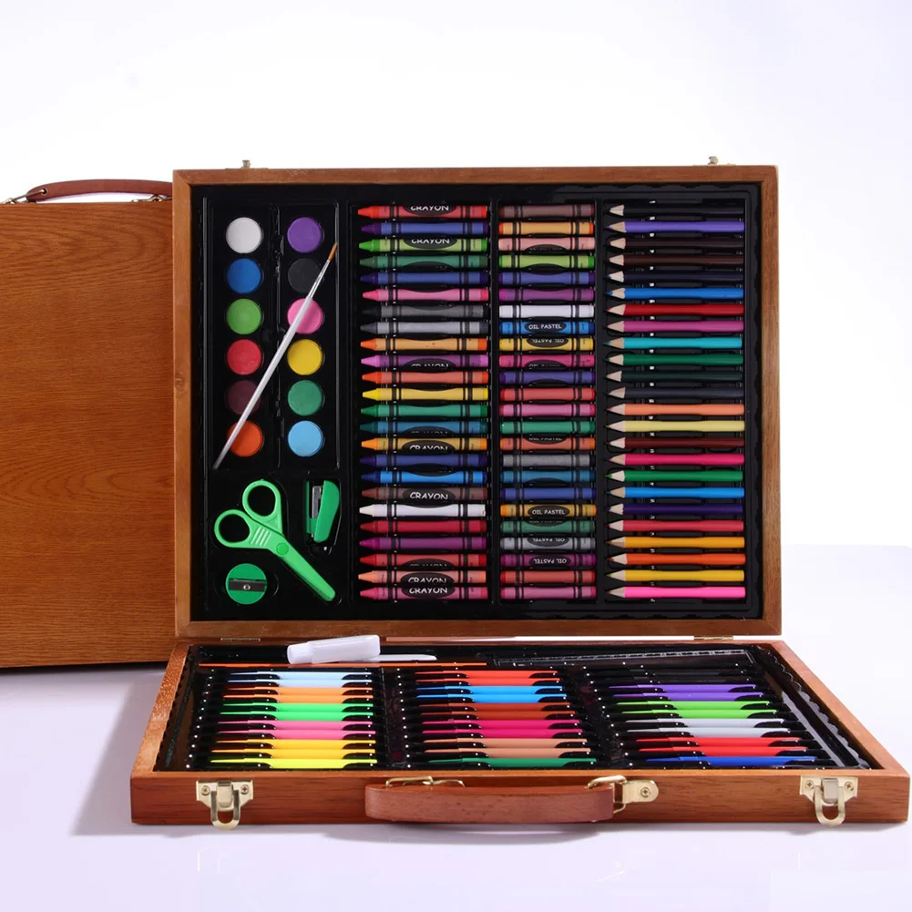 150pcs/set Painting Water Color Pen Learning Stationery Art Pencils Supplies Wooden Box Colouring Gift Children
150pcs/set Painting Water Color Pen Learning Stationery Art Pencils Supplies Wooden Box Colouring Gift Children
