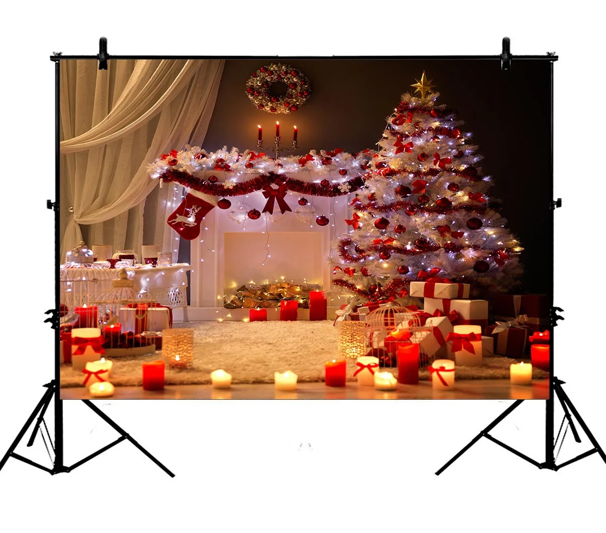 5x7ft Glitter Red Golden Christmas Tree House Candle Gift Polyester Photo Background Portrait Backdrop
5x7ft Glitter Red Golden Christmas Tree House Candle Gift Polyester Photo Background Portrait Backdrop