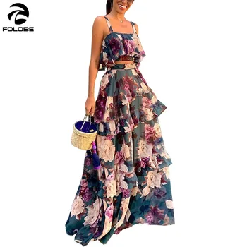 FOLOBE Fashion Printed Women Summer Maxi Dress Two Piece Set Sexy Spaghetti Straps Boho Beach Dress Long Dress Vestidos
FOLOBE Fashion Printed Women Summer Maxi Dress Two Piece Set Sexy Spaghetti Straps Boho Beach Dress Long Dress Vestidos