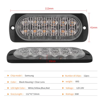 2x 12 LED bar Super Bright White&Amber Warning Light Car Truck Van Side Strobe Light Red Blue Ambulance Strobe Emergency Light
2x 12 LED bar Super Bright White&Amber Warning Light Car Truck Van Side Strobe Light Red Blue Ambulance Strobe Emergency Light