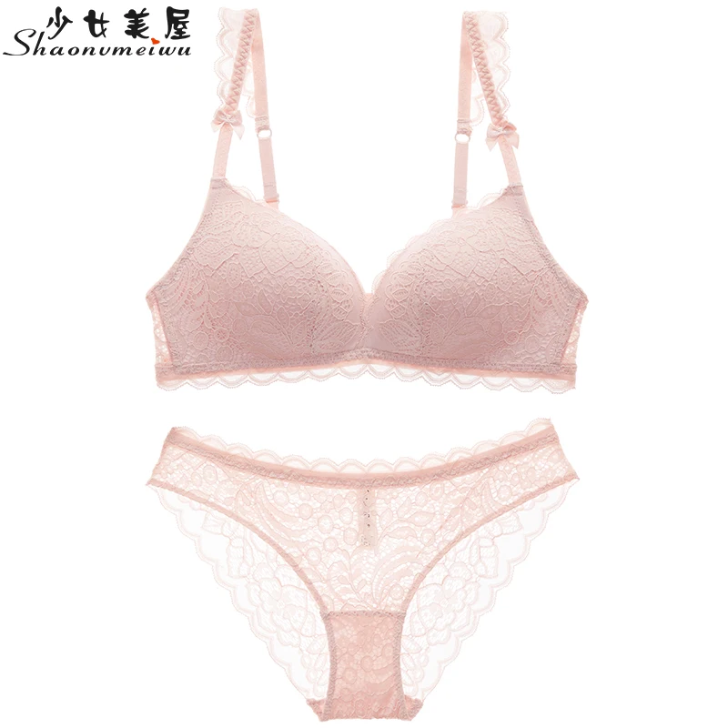 shaonvmeiwu Deep V gathered underwire bra set sexy lace lingerie thin cotton ladies pink summer
shaonvmeiwu Deep V gathered underwire bra set sexy lace lingerie thin cotton ladies pink summer