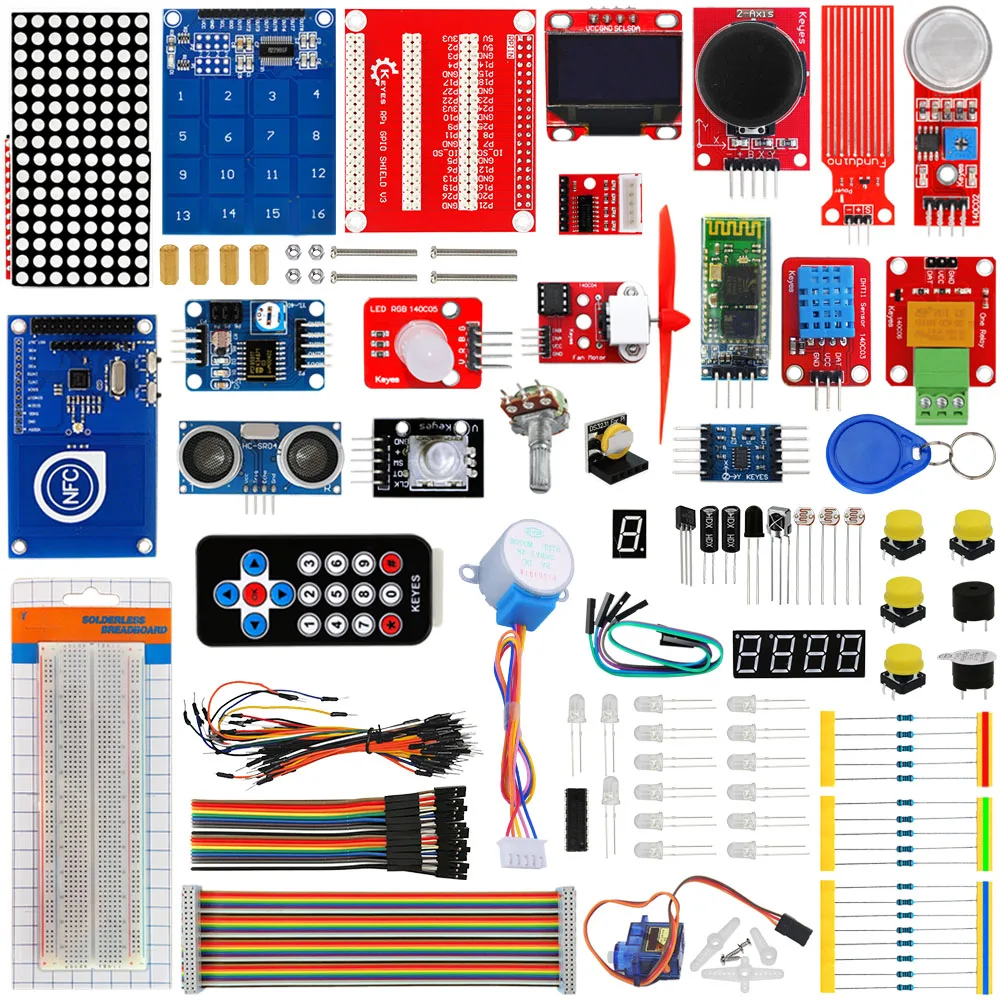 Keyes Aadvanced Learning Kit for Raspberry Pi with 13.56mHz PN532 SR04 ultrasonic
Keyes Aadvanced Learning Kit for Raspberry Pi with 13.56mHz PN532 SR04 ultrasonic