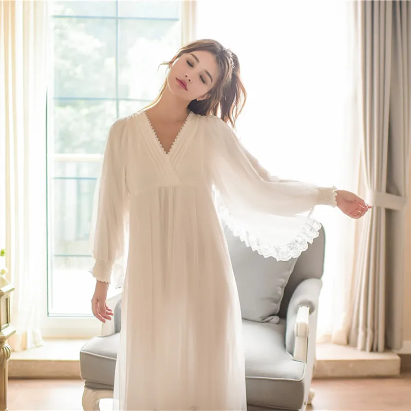 Nightgown Vintage Sleepwear Women Dress Long Nightgown Princess Lady N Home Clothing For Bed
Nightgown Vintage Sleepwear Women Dress Long Nightgown Princess Lady N Home Clothing For Bed
