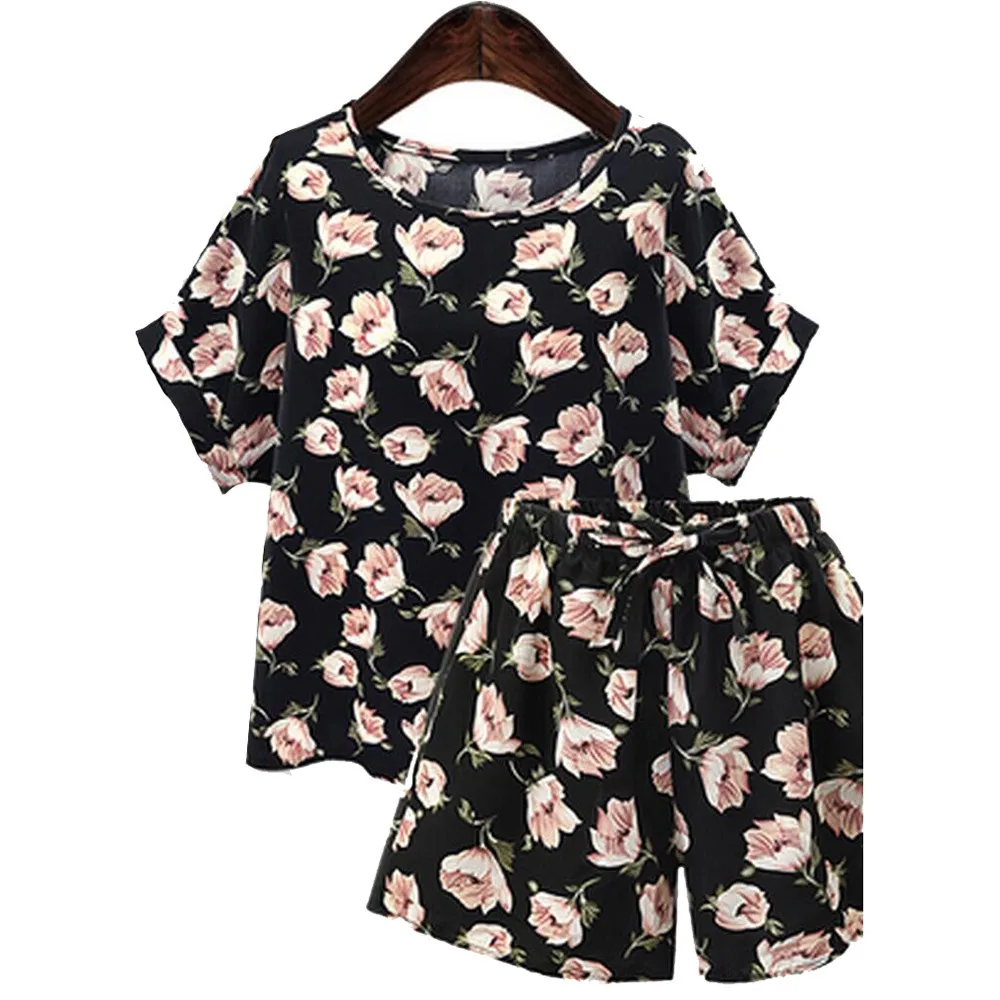 Women clothes Plus Size 2 Piece Set Casual Floral Print Loose Top + Short Pants new High Quality ensemble femme jupe haut #G
Women clothes Plus Size 2 Piece Set Casual Floral Print Loose Top + Short Pants new High Quality ensemble femme jupe haut #G