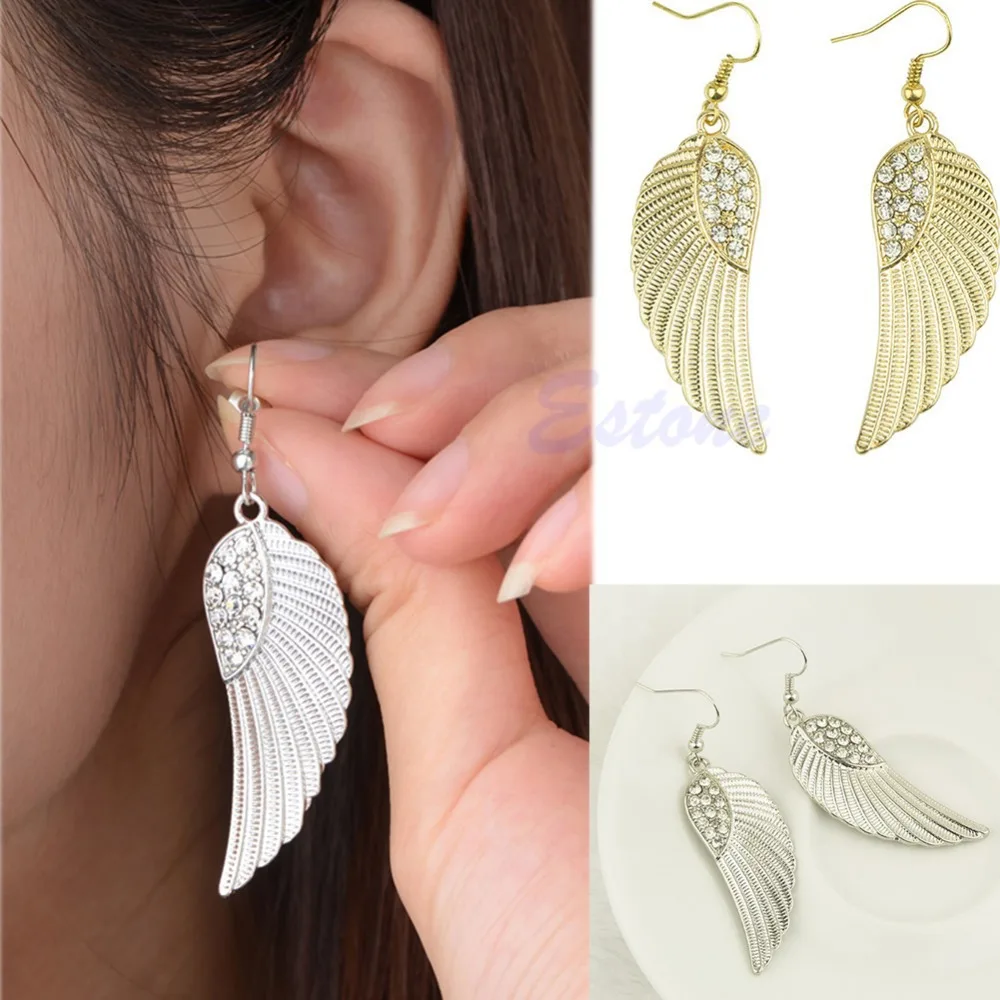 Fashion Womens Rhinone Angel Wings Earrings Drop Dangle Ear Earring Silver Gold T15
Fashion Womens Rhinone Angel Wings Earrings Drop Dangle Ear Earring Silver Gold T15