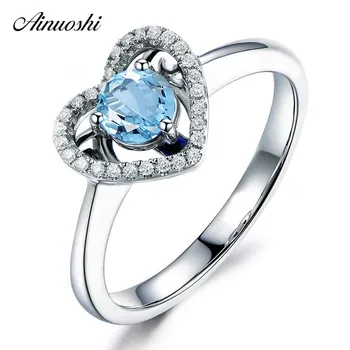AINUOSHI Pure 925 Silver Topaz Hollow Heart Ring 0.5ct Round Cut Natural Blue Topaz Ring Trendy Female Wedding Engagement Ring
AINUOSHI Pure 925 Silver Topaz Hollow Heart Ring 0.5ct Round Cut Natural Blue Topaz Ring Trendy Female Wedding Engagement Ring