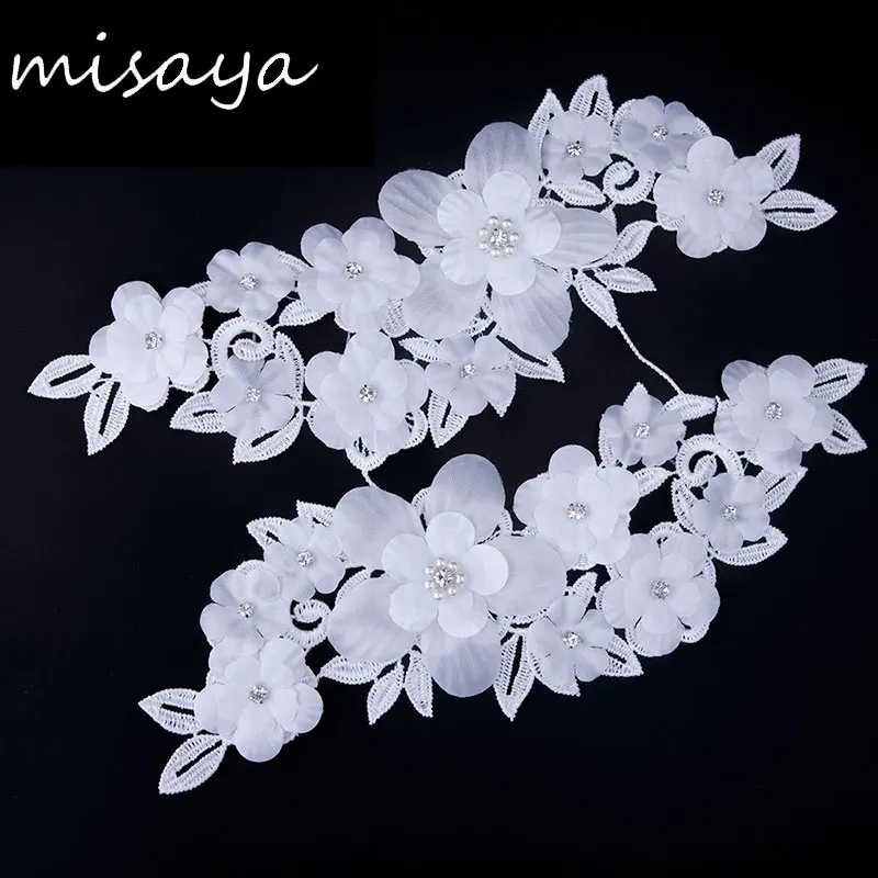 Misaya White Flower Imitation Pearl Embroidery Lace Appliqued Fabric Jacquard Ribbon Lace Fabric Sewing Trims 15cm*15cm
Misaya White Flower Imitation Pearl Embroidery Lace Appliqued Fabric Jacquard Ribbon Lace Fabric Sewing Trims 15cm*15cm