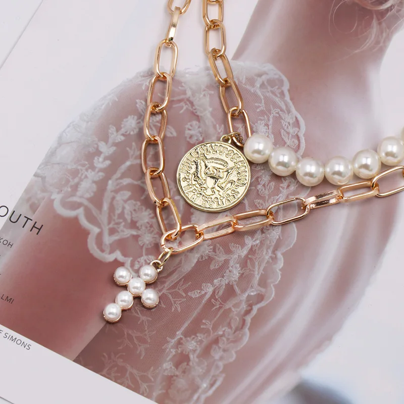 2019 women fashion pearl cross choker necklace metal statement sweater chain necklace party jewelry accessories wholesale
2019 women fashion pearl cross choker necklace metal statement sweater chain necklace party jewelry accessories wholesale