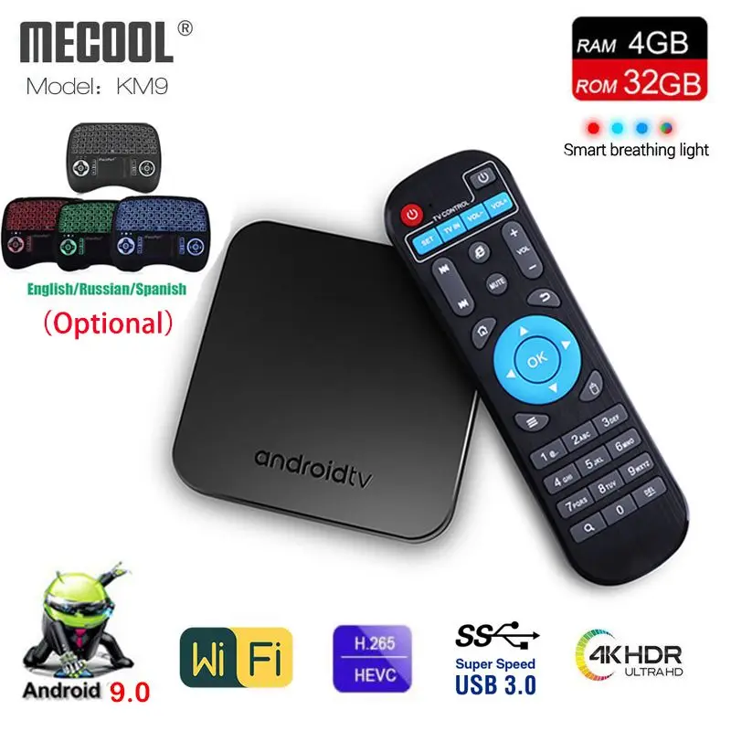 MECOOL KM9 Android 9.0 Smart TV BOX Amlogic S905X2 USB3.0 4K DDR4 4GB RAM 32GB ROM 2.4G/5G WIFI Bluetooth 4.1 H.265 media player
MECOOL KM9 Android 9.0 Smart TV BOX Amlogic S905X2 USB3.0 4K DDR4 4GB RAM 32GB ROM 2.4G/5G WIFI Bluetooth 4.1 H.265 media player