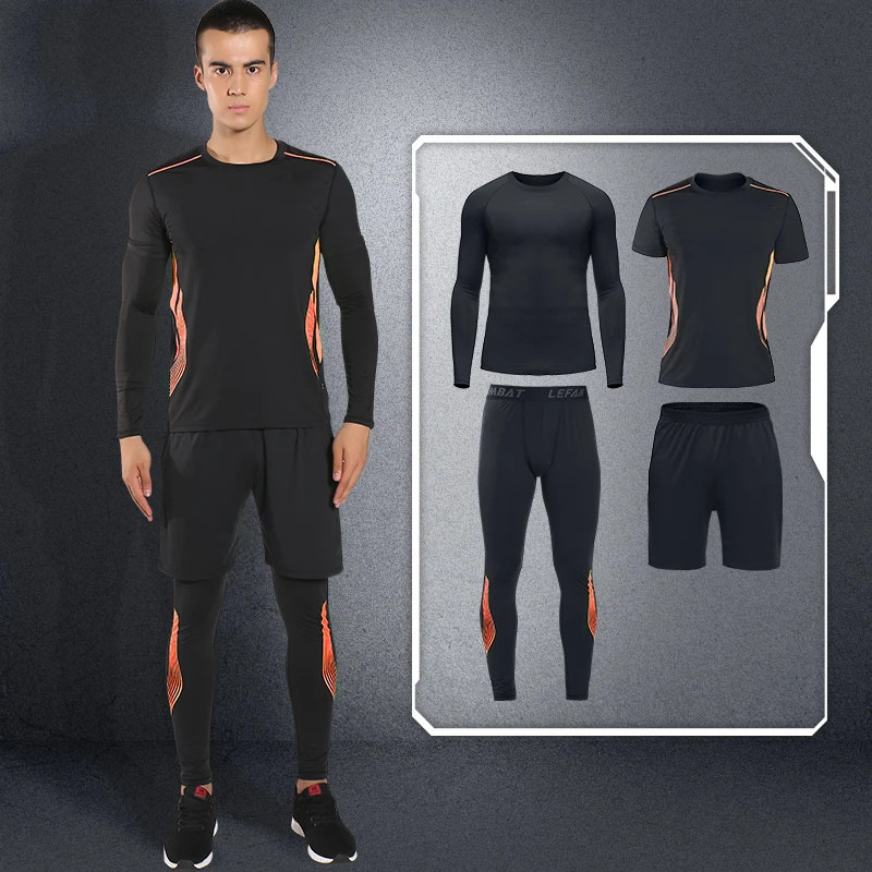 LEFAN Sport Suits Men Elastic Quick-dry Running Basketball Fitness Sets Male Training Sportswear Clothes Gym Workout Sets 4pcs
LEFAN Sport Suits Men Elastic Quick-dry Running Basketball Fitness Sets Male Training Sportswear Clothes Gym Workout Sets 4pcs