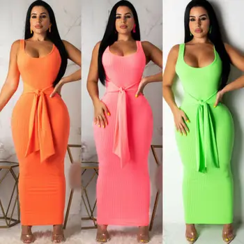 Hirigin Women's Long Maxi Dress Ladies Stretch Body-con Sleeveless Plain Racer Back Vest
Hirigin Women's Long Maxi Dress Ladies Stretch Body-con Sleeveless Plain Racer Back Vest