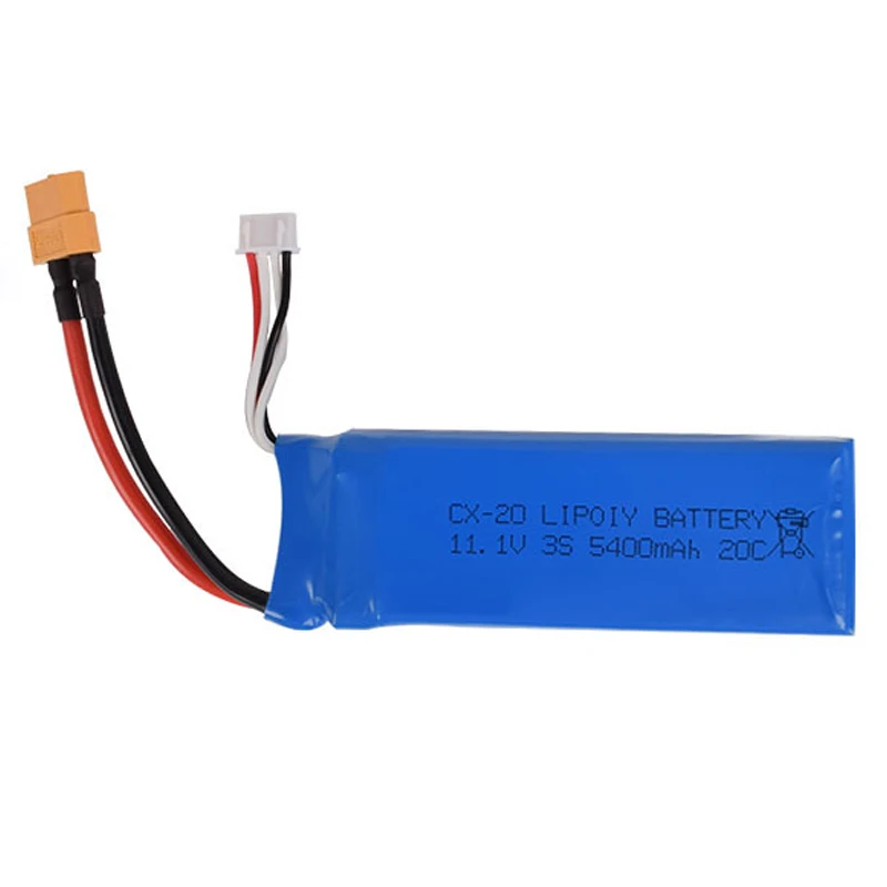 

11.1v 5400mah 20c Lipo Battery XT60 Plug CX-20 X380 V303 V393 2.4G RC racing boat aircraft High power lithium polymer battery