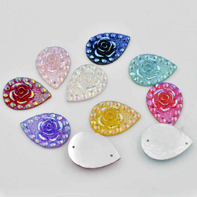 Plastic Stone 2H sew on 40pcs Tear Drop Shape Acrylic Stone for sewing Button