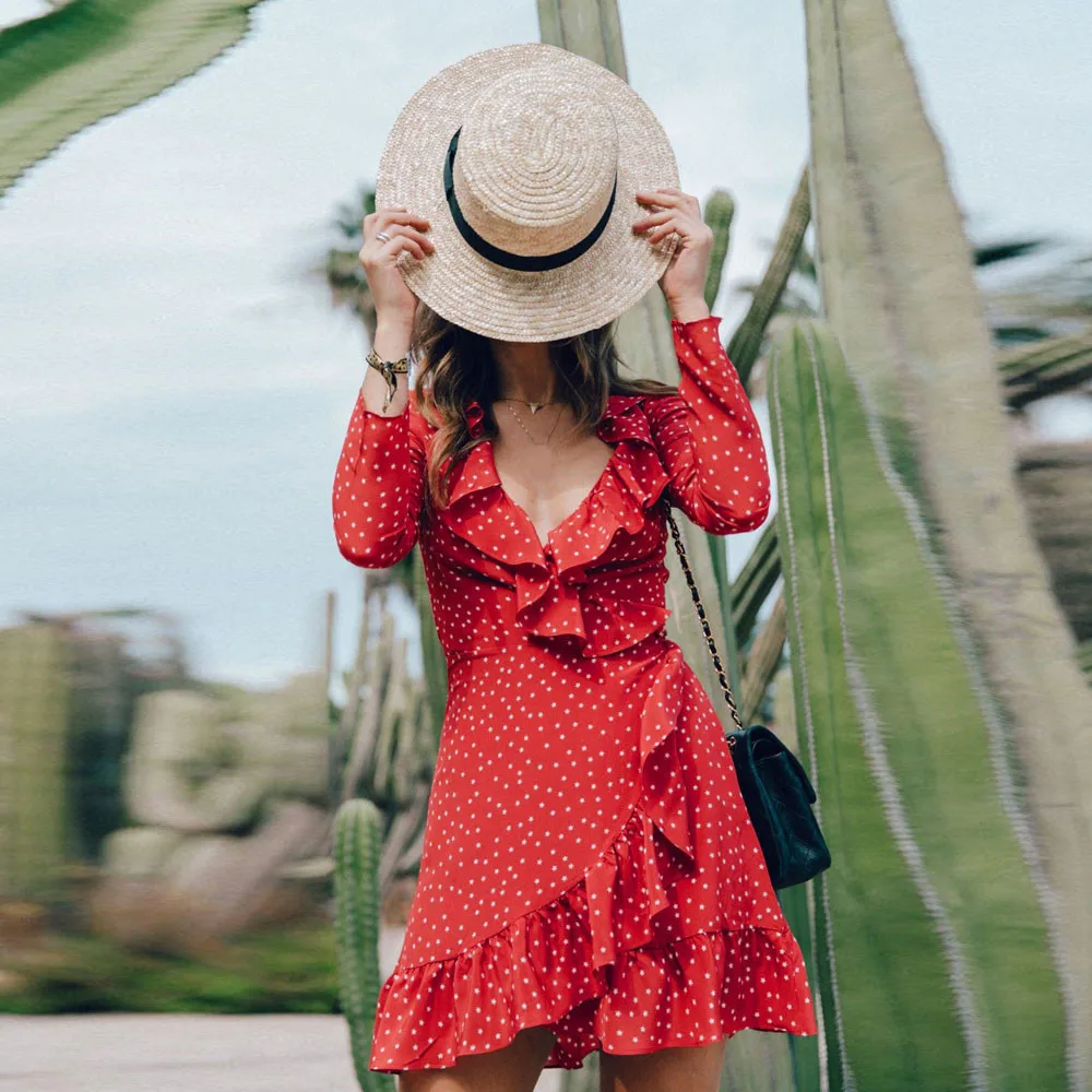 2019 New Fashion S-XL Women Chiffo V Neck Beach Party Dress Mini DressCasual Vintage Sweet Female Spring Summer Red Dress A8
2019 New Fashion S-XL Women Chiffo V Neck Beach Party Dress Mini DressCasual Vintage Sweet Female Spring Summer Red Dress A8