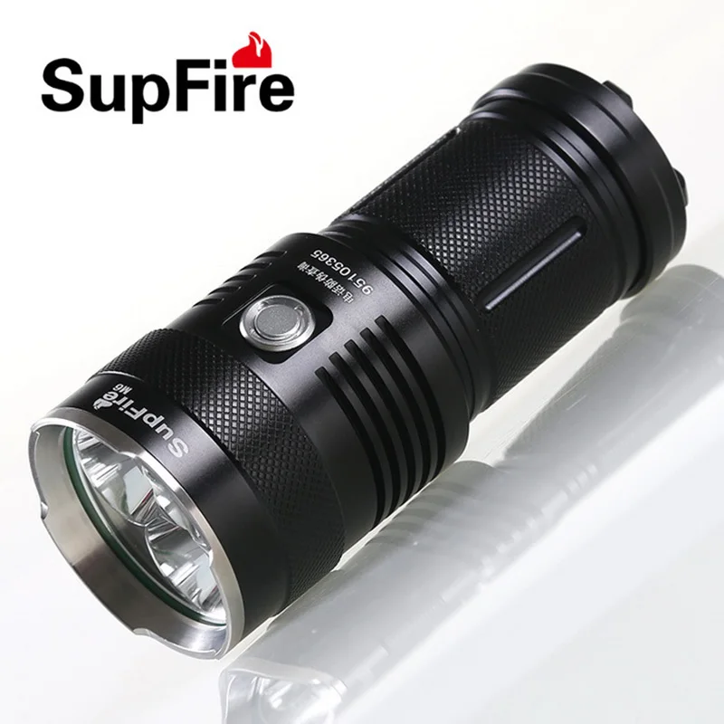 Original Supfire M6 Powerful Led Flashlight 3 CREE XM-L T6 2000 Lumens 30w Tactical Flashlight by 4X18650 Battery lanternas
Original Supfire M6 Powerful Led Flashlight 3 CREE XM-L T6 2000 Lumens 30w Tactical Flashlight by 4X18650 Battery lanternas