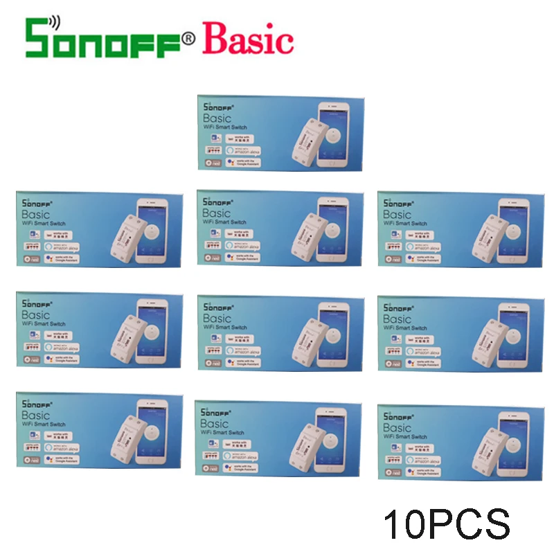 1-10pcs SONOFF Basic Wireless Wifi Switch Remote Control Automation Module DIY Timer Universal Smart Home 10A 220V AC 90-250V
1-10pcs SONOFF Basic Wireless Wifi Switch Remote Control Automation Module DIY Timer Universal Smart Home 10A 220V AC 90-250V