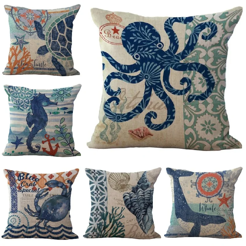Marine Animals Series Shabby Chic Painting Cushion Cover Linen Cotton Decorative Car Sofa Throw Pillows Living Room Pillow Case
Marine Animals Series Shabby Chic Painting Cushion Cover Linen Cotton Decorative Car Sofa Throw Pillows Living Room Pillow Case