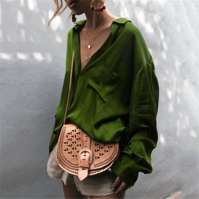 Harajuku New Spring Autumn Blouse Women Long Sleeve Shirts Fashion Leisure Satin Shirt Office Ladies Blue Green Red Tops S-2XL
Harajuku New Spring Autumn Blouse Women Long Sleeve Shirts Fashion Leisure Satin Shirt Office Ladies Blue Green Red Tops S-2XL