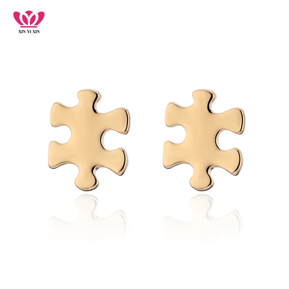 Fashion Cartoon Puzzle Earrings for Women Cute Gold/Silver High Quality Alloy jigsaw Stud Earrings Women Party Birthday Gifts
Fashion Cartoon Puzzle Earrings for Women Cute Gold/Silver High Quality Alloy jigsaw Stud Earrings Women Party Birthday Gifts