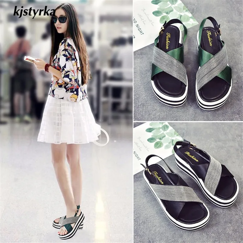 Kjstyrka 2018 brand designer sandals high quality fashion thick bottom crystal women Shoes casual Platform sandalia feminina
Kjstyrka 2018 brand designer sandals high quality fashion thick bottom crystal women Shoes casual Platform sandalia feminina