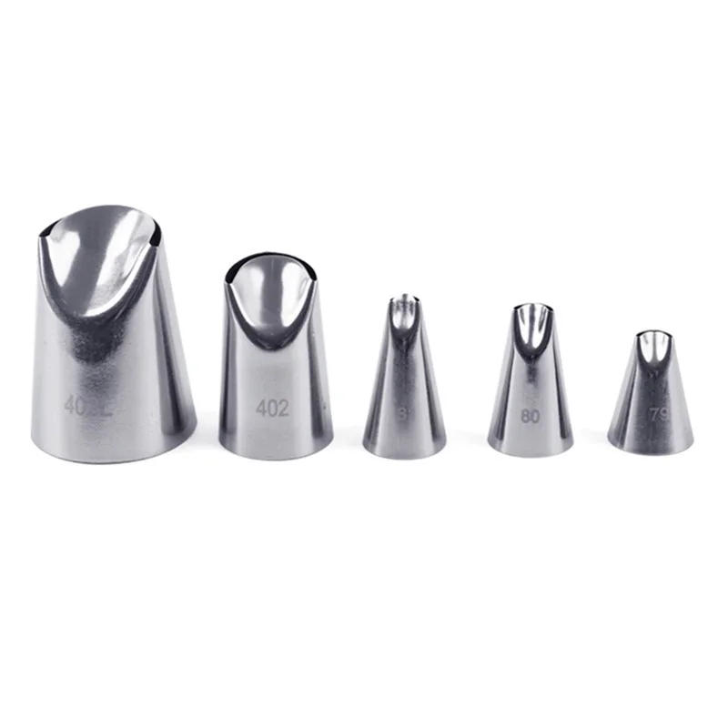 5 PCS Icing Piping Nozzles Stainless Steel Cake Decorating Tips Set Baking Tools For Cream
5 PCS Icing Piping Nozzles Stainless Steel Cake Decorating Tips Set Baking Tools For Cream
