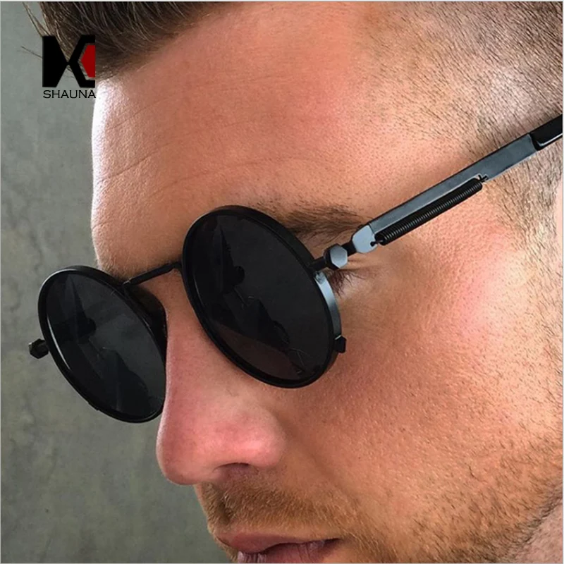 SHAUNA Classic Round Steampunk Sunglasses 9 Colors Retro Metal Springs Decoration Reflective/Clear Lens Punk Eyewear
SHAUNA Classic Round Steampunk Sunglasses 9 Colors Retro Metal Springs Decoration Reflective/Clear Lens Punk Eyewear