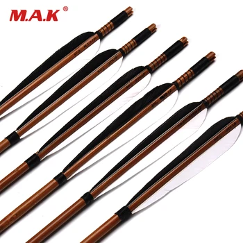 6/12/24pcs Spine 450 Bamboo Arrows 32" Length with 2 White 1 Black Turquoise Feather OD 7.8mm for Compound Bow Hunting Archery
6/12/24pcs Spine 450 Bamboo Arrows 32" Length with 2 White 1 Black Turquoise Feather OD 7.8mm for Compound Bow Hunting Archery