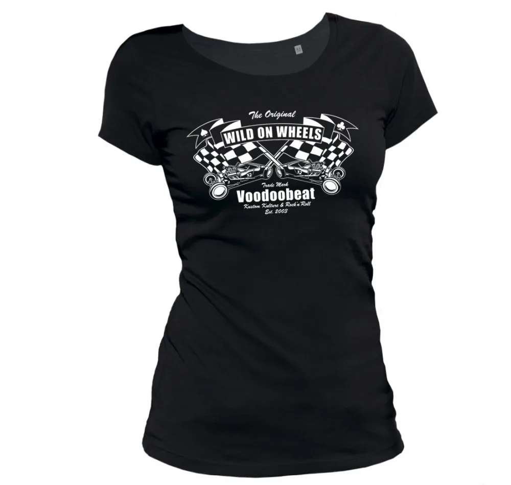 2019 Fashion Hot Damen T-Shirt - Wild On Wheels - Frauen Hot Rod V8 Rockabilly Rockabella Classic American Car Fans T shirt
2019 Fashion Hot Damen T-Shirt - Wild On Wheels - Frauen Hot Rod V8 Rockabilly Rockabella Classic American Car Fans T shirt