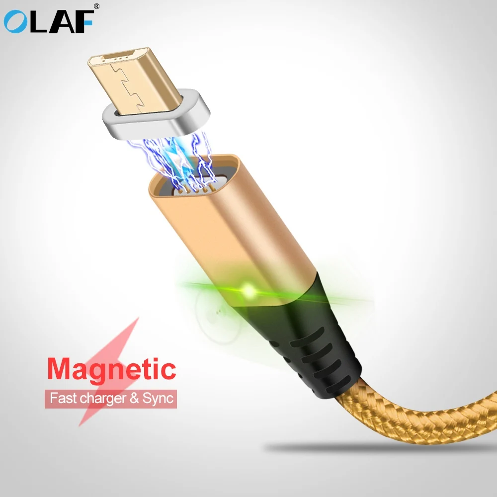 OLAF Магнитный кабель Micro usb type C Быстрая зарядка type-C Телефон Адаптерный магнит