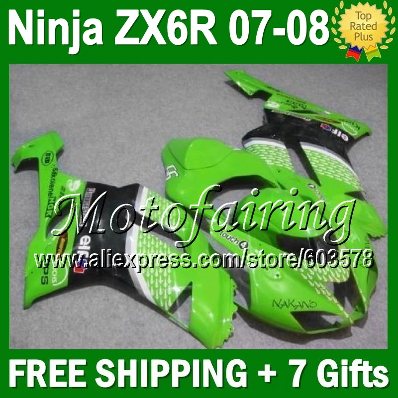 HOT Fairing +7gifts For KAWASAKI Green NINJA ZX6R 07-08 ZX-6R ZX636 10JM16 ZX 6R 636 ZX-636 07 08 2007 2008 Green black Bodywork
HOT Fairing +7gifts For KAWASAKI Green NINJA ZX6R 07-08 ZX-6R ZX636 10JM16 ZX 6R 636 ZX-636 07 08 2007 2008 Green black Bodywork