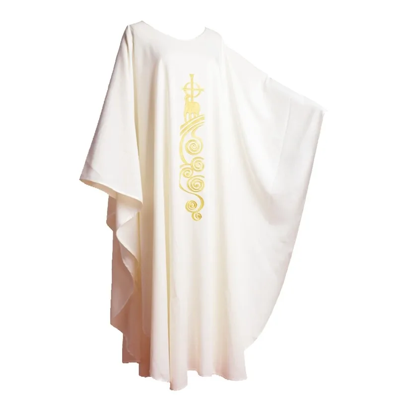 Chasuble Catholic White Church Lamb Embroidered Priest Vestments Chasuble Catholic White Church Lamb Embroidered Priest Vestments