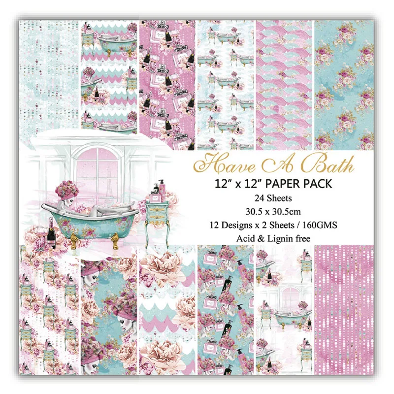 DIY Scrapbooking Kit 12" 24 Sheet Home Have Bath Pink Papers Pack Pattern Decorative Scrap Paper Printed Background Craft Paper
DIY Scrapbooking Kit 12" 24 Sheet Home Have Bath Pink Papers Pack Pattern Decorative Scrap Paper Printed Background Craft Paper
