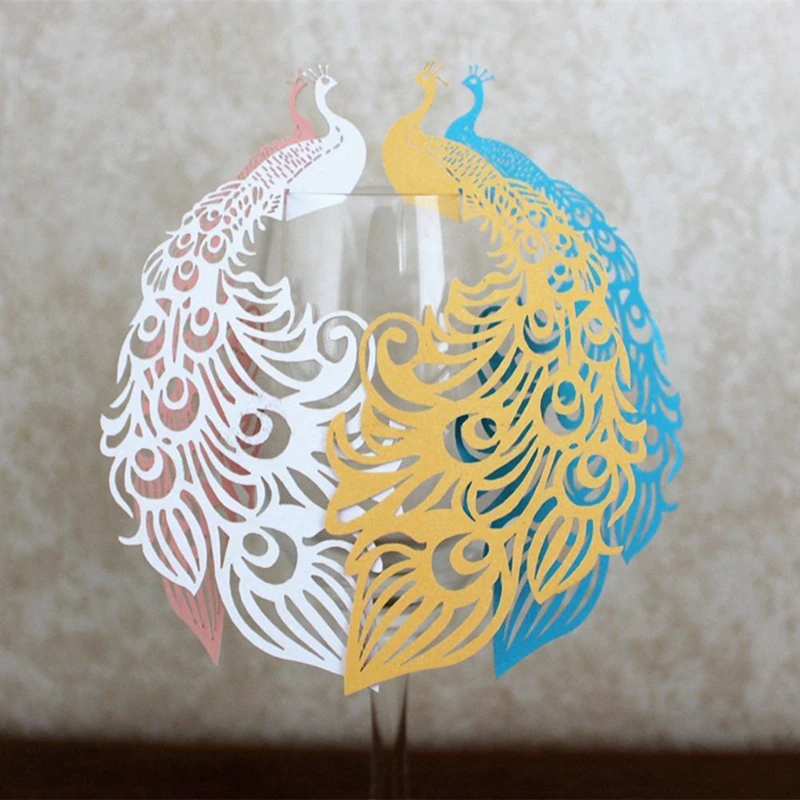 KAZIPA 50PCS Peafowl Peacock Cup card Table Mark Laser Cut Pear Name Place Paper Cards For Party Decoration
KAZIPA 50PCS Peafowl Peacock Cup card Table Mark Laser Cut Pear Name Place Paper Cards For Party Decoration
