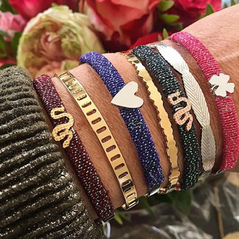 2018 Newest CLOVER,HEART,SNAKE KHAKI IRIDESCENT THREAD Adjustable Stainless Steel Bracelet with polish highly wholesale
2018 Newest CLOVER,HEART,SNAKE KHAKI IRIDESCENT THREAD Adjustable Stainless Steel Bracelet with polish highly wholesale
