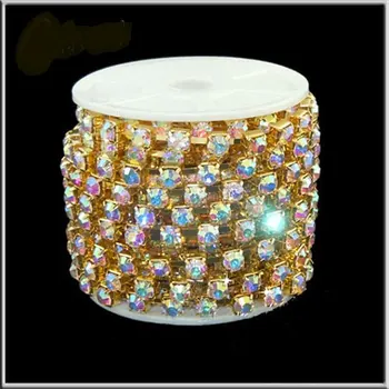 10yards/roll SS6-SS38(2.0mm-9.0mm) Crystal AB Gold base rhinestone cup chain for jewelry diy making accessories
10yards/roll SS6-SS38(2.0mm-9.0mm) Crystal AB Gold base rhinestone cup chain for jewelry diy making accessories