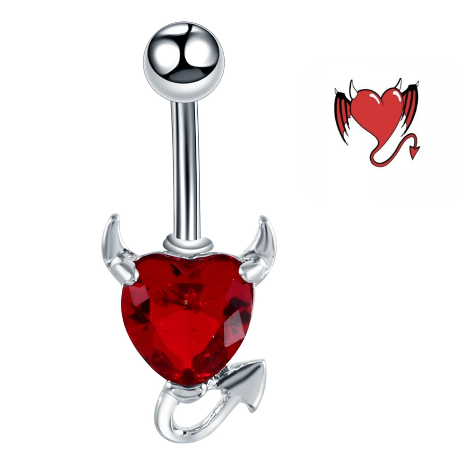 1PC Steel Garnet Heart Zircon Crystal Devil Love Heart Belly Button Rings Navel Piercings Nombril Ombligo Women Fashion Jewelry
1PC Steel Garnet Heart Zircon Crystal Devil Love Heart Belly Button Rings Navel Piercings Nombril Ombligo Women Fashion Jewelry