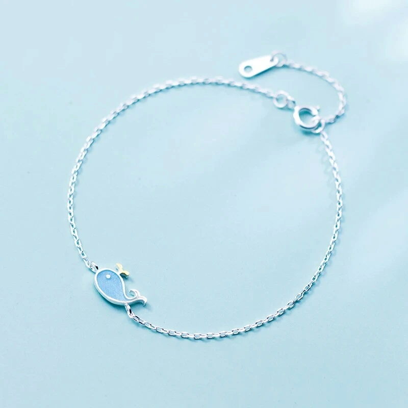 100% 925 Solid Sterling Silver Fashion Women's Jewelry Cute Blue Whale Bracelet 15cm For Girls Lady Jewelry S2099
100% 925 Solid Sterling Silver Fashion Women's Jewelry Cute Blue Whale Bracelet 15cm For Girls Lady Jewelry S2099