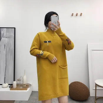 Maternity Women Hoodless Turtleneck Long Sleeve Blouse New Moms Loose Embroidery Knitting Pullover Fashion Mid-long Sweaters
Maternity Women Hoodless Turtleneck Long Sleeve Blouse New Moms Loose Embroidery Knitting Pullover Fashion Mid-long Sweaters