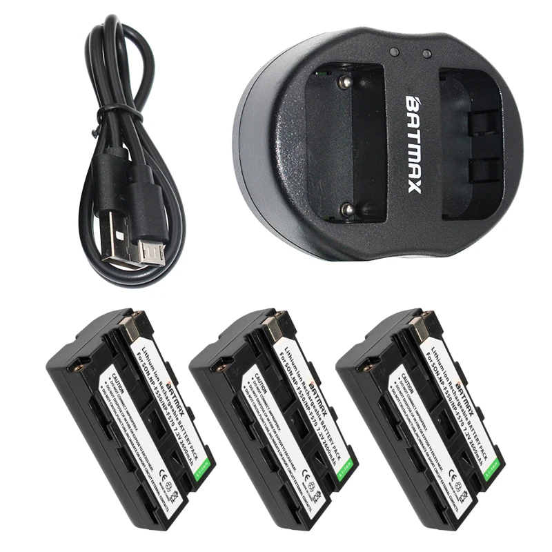 2600mAH NP-F550 NP F550 cameras Batteries + Dual USB Charger for Sony NP-F570 F530 CCD-SC55 CCD-TRV81