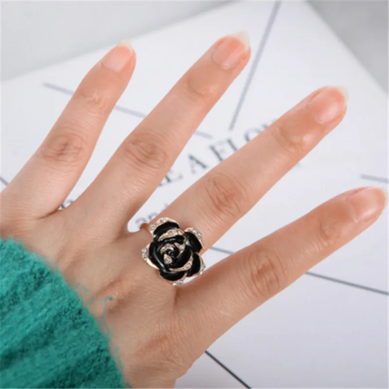 2019 Women's Fashion Jewelry Rings Retro Black Rose Flower Opening Rings Lndex Finger Adjustable Rings For Woman Gift
2019 Women's Fashion Jewelry Rings Retro Black Rose Flower Opening Rings Lndex Finger Adjustable Rings For Woman Gift