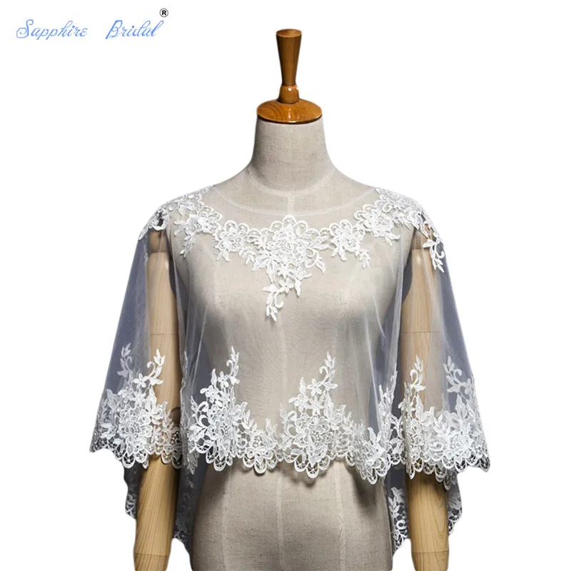 Sapphire Bridal Vestido De Festa 2019 New High Quality Womens Wraps Embroidered Lace Shoulder Covers PJ1 | Свадьбы и торжества