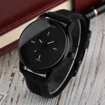 

MILER Watches Soft Silicone Strap Quartz Mens Watch Sports Casual Fashion Round Dial Wristwatches Male Boy Watches